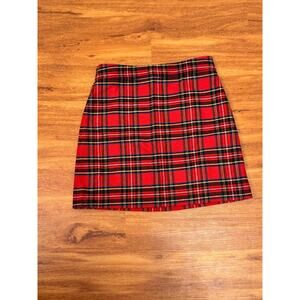 NWT! J. Crew Wool Blend Plaid Skirt - 10- Red Plaid